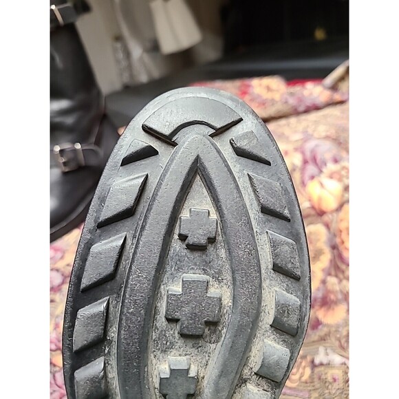 Barneys New York Women EU36 /6US Black leather Boot Moto Bike Calf High Italy - Picture 11 of 13